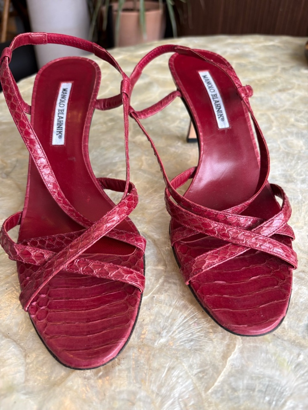 Manolo Blahnik Strappy Leather Sandal